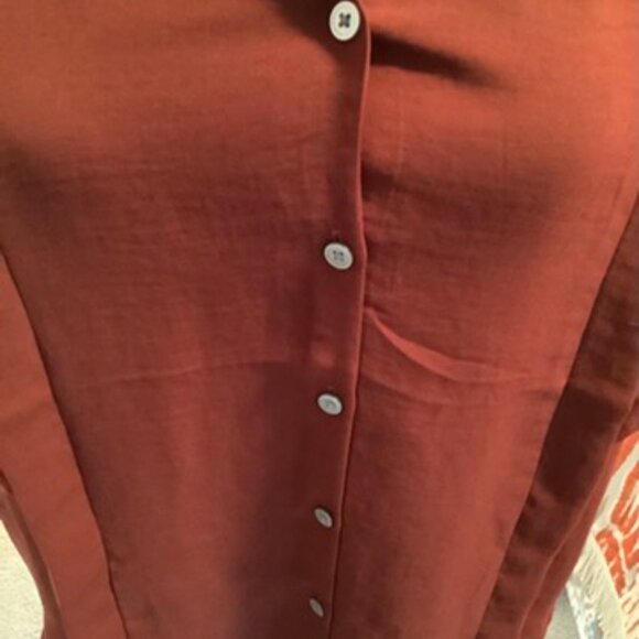 Rust LOFT Flutter Ruffle Blouse - L - Picture 3 of 7